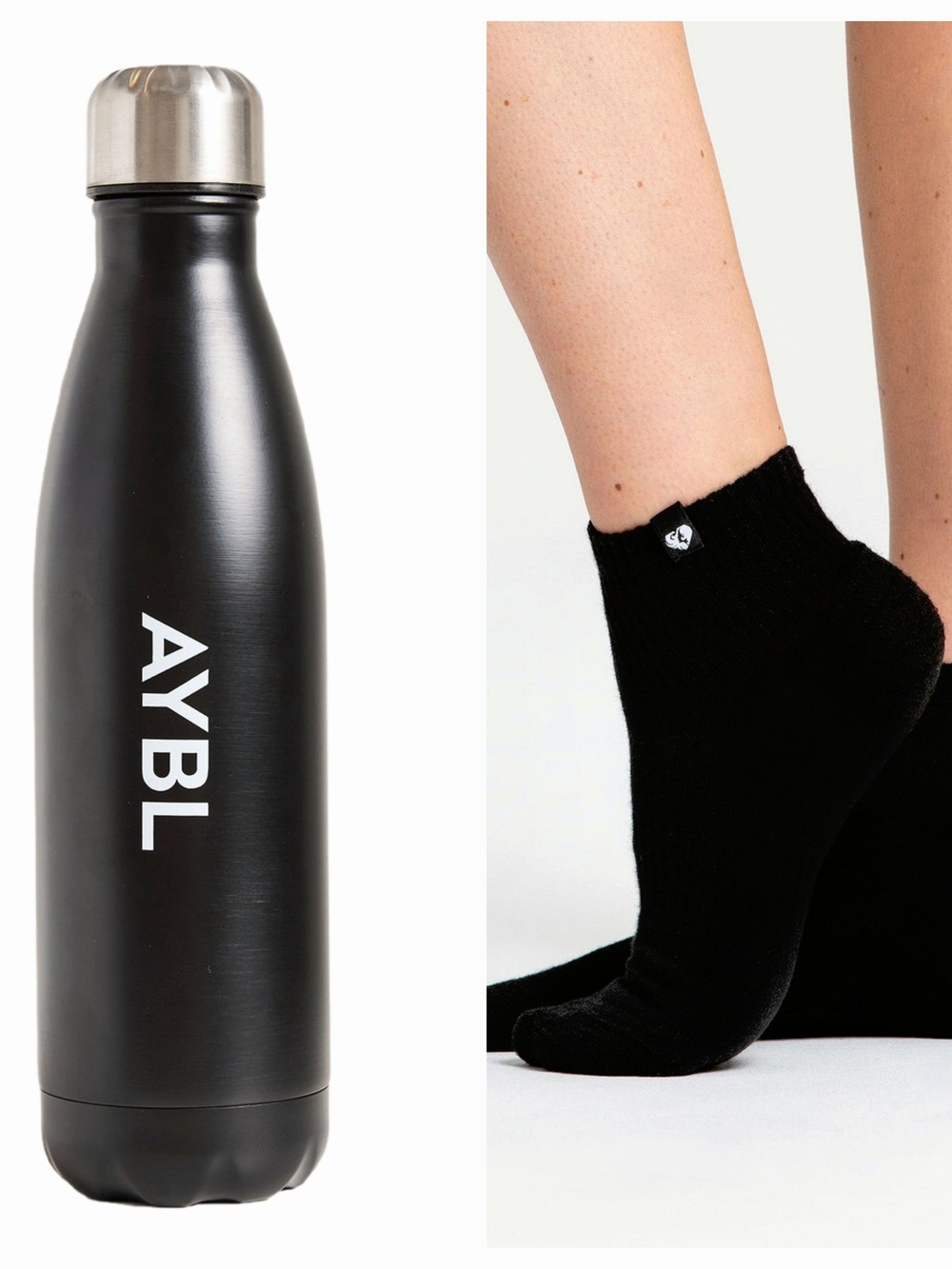 AYBL Water Bottle & Women's Best Quarter Socks Bundle | Brand New